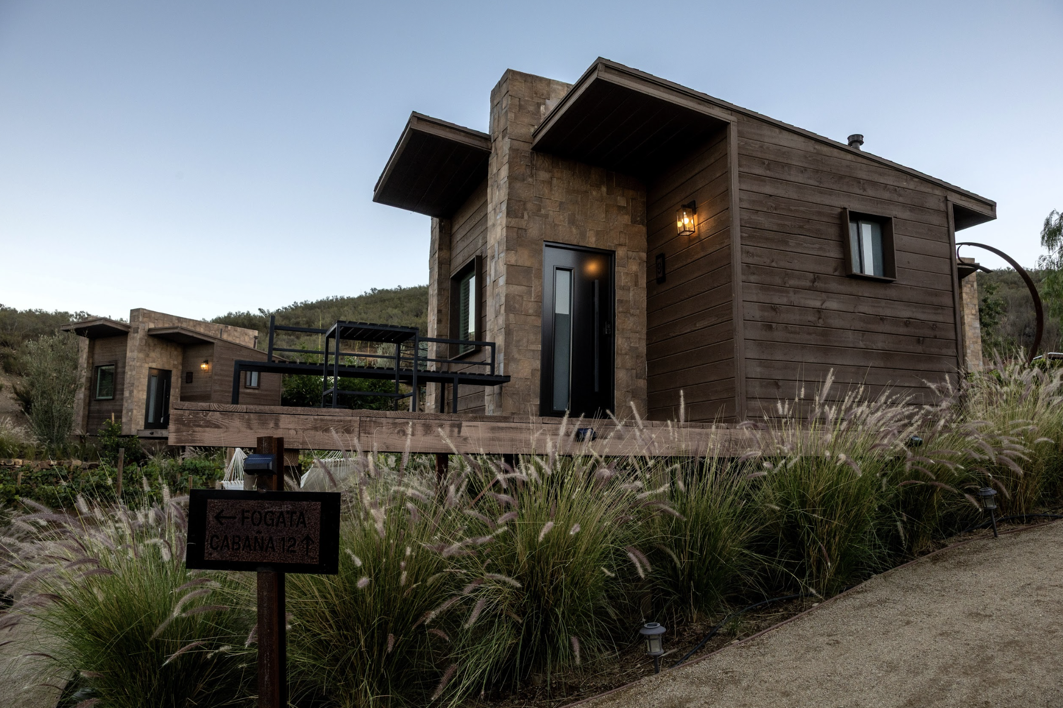 Luxury cabin at O2 Resort Valle de Guadalupe featuring modern architecture and a peaceful setting in Baja California wine country