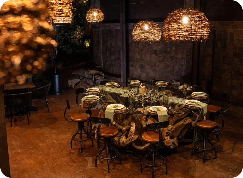 Fine dining restaurant experience at O2 Resort Valle de Guadalupe featuring gourmet cuisine and elegant ambiance