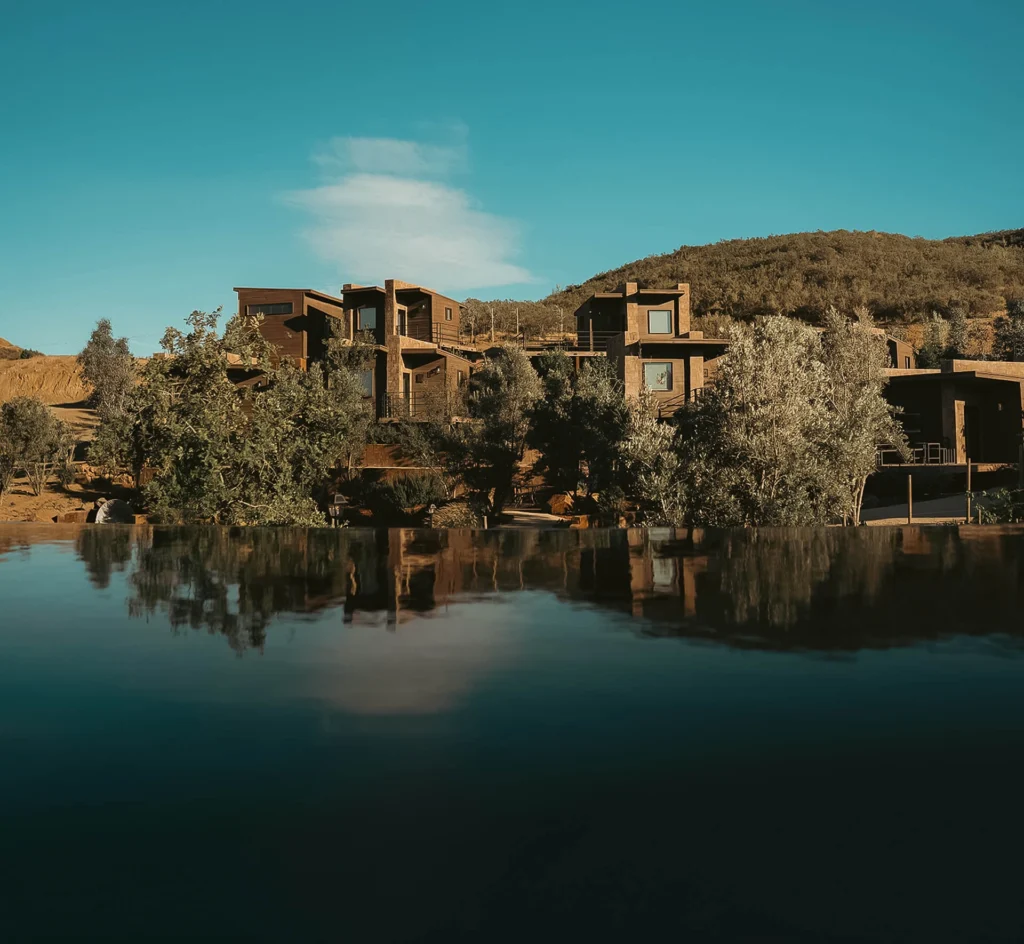 Luxury hero view overlooking the vineyards at O2 Resort Valle de Guadalupe, Baja California